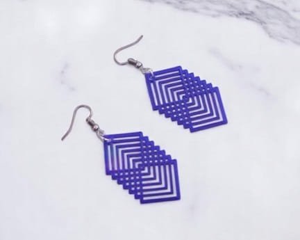 Laser Cut Acrylic Geometric Pattern Earrings