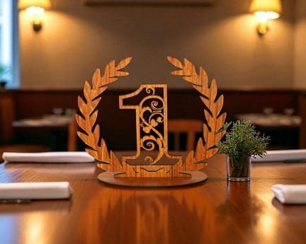 Laser Cut Wooden Floral Wreath Table Numbers