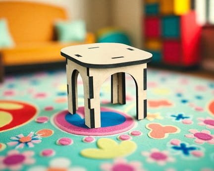 Laser Cut Wooden Miniature Table Dollhouse Furniture