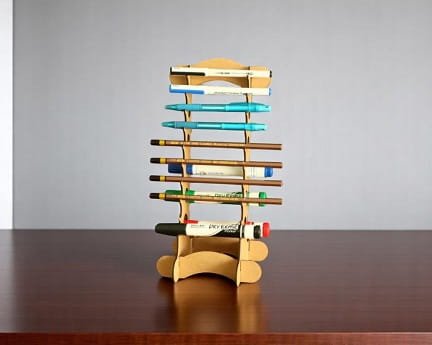 Laser Cut Wooden Marker Holder Display Stand