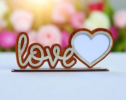 Laser Cut Wooden Love Photo Frame
