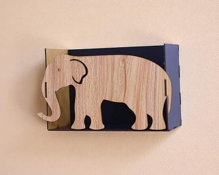 Laser Cut Wooden Elephant Wall Shelf