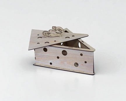 Laser Cut Wooden Mouse Cheese Gift Box