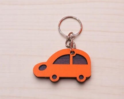 Laser Cut Wooden Car Key Ring