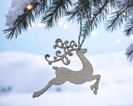 Laser Cut Christmas Deer Ornament