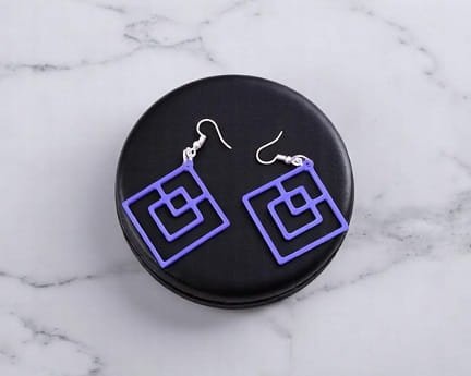 Laser Cut Acrylic Square Drop Earrings