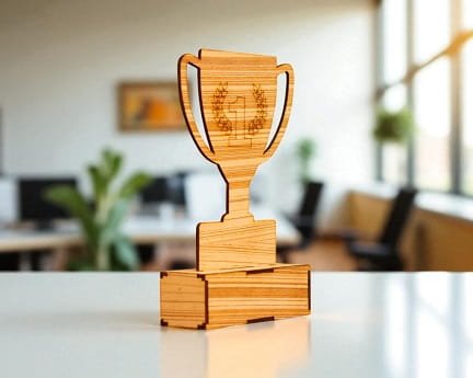 Laser Cut Wooden Trophy Award