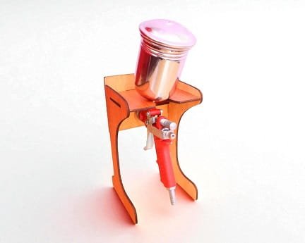 Laser Cut Wooden Spray Gun Holder Stand