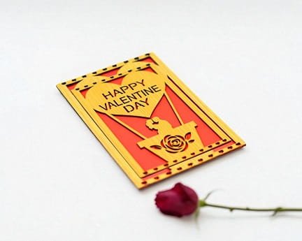 Laser Cut Happy Valentines Day Greeting Card