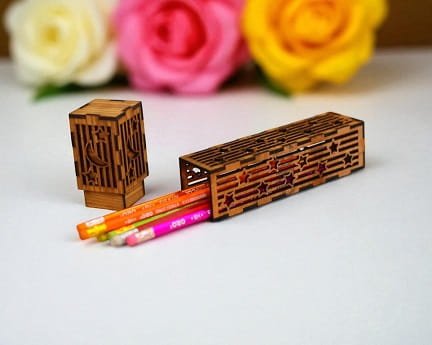 Laser Cut Wooden Pencil Case Box