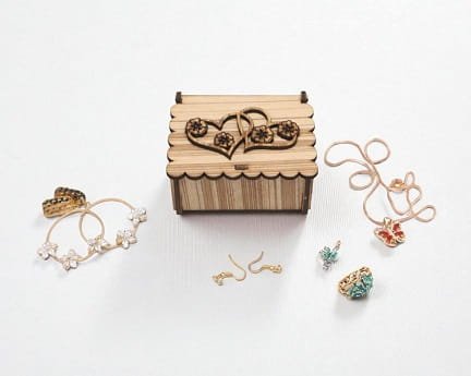 Laser Cut Wooden Small Jewelry Box