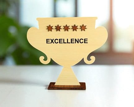 Laser Cut Five Star Excellence Award Trophy