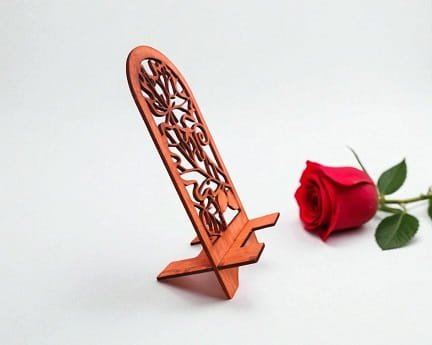 Laser Cut Wooden Fall Maple Leaf Phone Stand