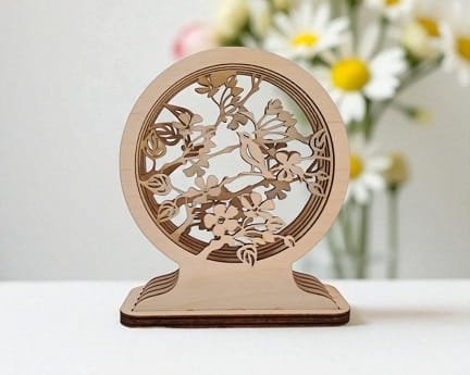 Laser Cut Multilayer Desk Decor Globe with Birds Theme