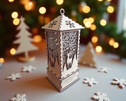 Laser Cut Wooden Christmas Lantern