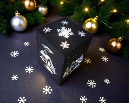 Laser Cut Wooden Christmas Night Light Lamp