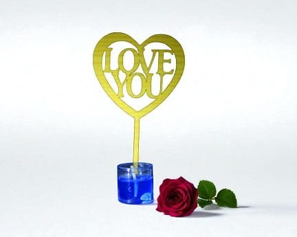 Laser Cut Love You Cake Topper