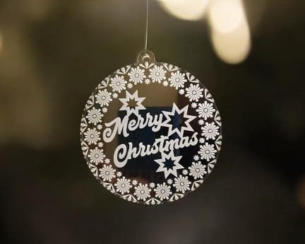 Laser Cut Acrylic Merry Christmas Ornament