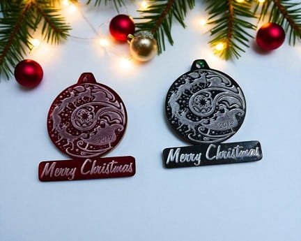 Laser Cut Engraved Merry Christmas Ornament