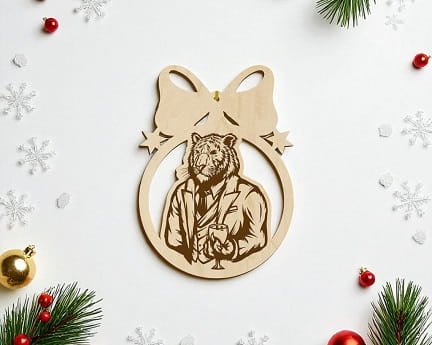 Laser Cut Suited Tigra New Year Ball