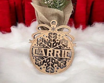 Laser Cut Personalized Snowflake Christmas Ornament