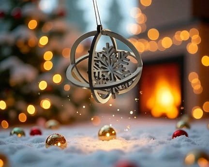 Laser Cut Snowflake Christmas Ball Ornament