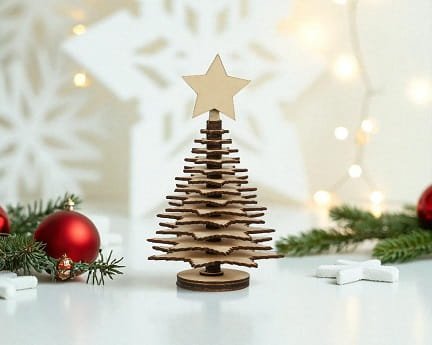 Laser Cut Multi Stars Christmas Tree Desk Decoration