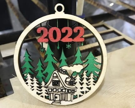 Laser Cut New Year Ornament