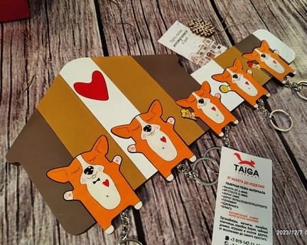 Laser Cut Corgi Keyrings With Holder