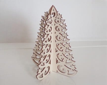Laser Cut Decorative Christmas Tree with Stars