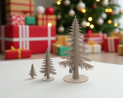Laser Cut Christmas Pine Tree Table Decor