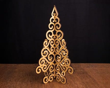 Laser Cut 3D Twirly Christmas Tree