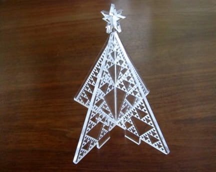 Laser Cut Acrylic Sierpinski Fractal Triangle Christmas Tree