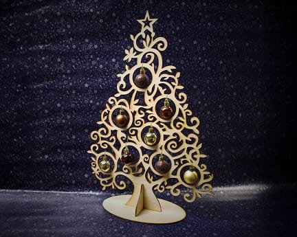 Laser Cut Christmas Bauble Display Tree
