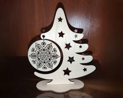 Laser Cut Christmas Tree Ornament Holder