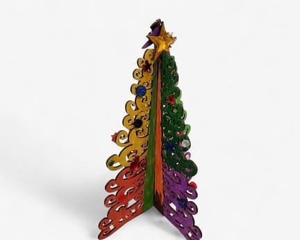 Laser Cut Interlocking 3D Swirls Christmas Tree