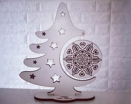 Laser Cut Decorative Christmas Tree Ornament Holder