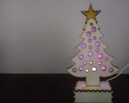 Laser Cut Light Up Wooden Christmas Tree