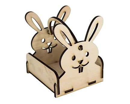 Laser Cut Wooden Easter Bunny Basket