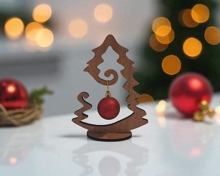 Laser Cut Single Ornament Display Christmas Tree