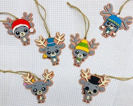 Laser Cut Christmas Hanging Animal Ornaments