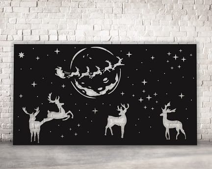 Laser Cut Christmas Scene Wall Panel