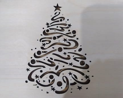 Laser Cut Christmas Tree Stencil Wall Decor