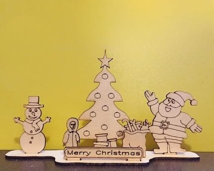 Laser Cut Christmas Holidays Scene Decoration