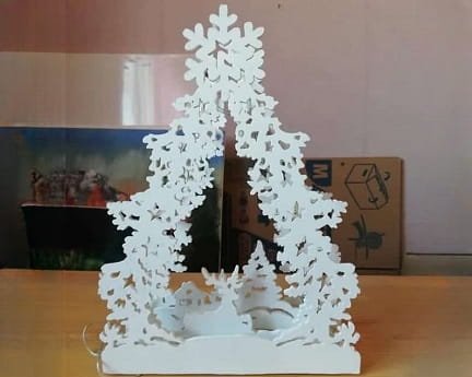 Laser Cut Christmas Village Scene with Arch