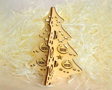 Laser Cut Mini Interlocking Christmas Tree Decor
