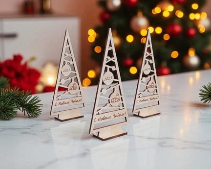 Laser Cut Personalised Tabletop Christmas Tree Decor
