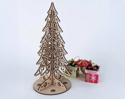 Laser Cut Plywood Christmas Tree Decor