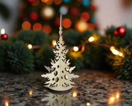 Laser Cut Plywood Eco Christmas Tree Decor