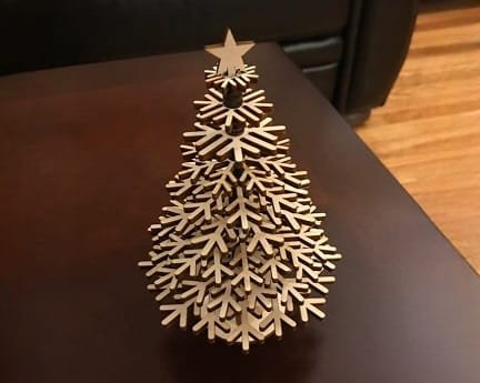 Laser Cut Snowflake Christmas Tree with Star